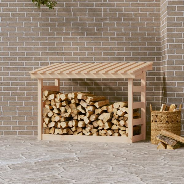 vidaXL Stojan na palivové drevo 108x64,5x78 cm masívna borovica