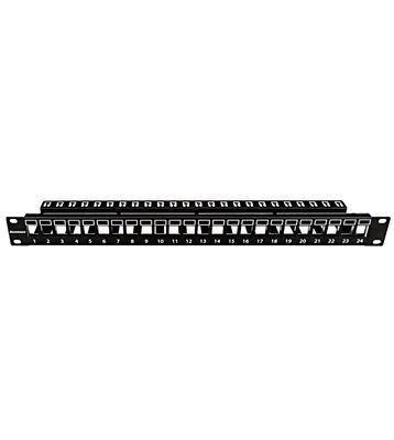 19''patchpanel AMPARO pre 24 keystone SFA/SFB neosadený, 1U