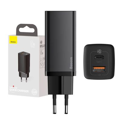 Rýchla cestovná nabíjačka Baseus GaN2 Lite USB+C 65W EU (čierna)