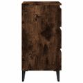 vidaXL Nočné stolíky s kovovými nohami 2 ks údený dub 40x35x69 cm