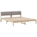 vidaXL Rám postele Hnedá a taupe 200 x 200 cm Borovicový masív