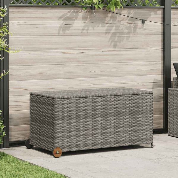 vidaXL Záhradný úložný box, svetlosivý 120x65x61 cm, polyratan
