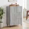 vidaXL Servírovacia skriňa Sivá sonoma 66 x 34,5 x 91,5 cm