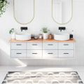 vidaXL Kúpeľňová doska bledohnedá 180x30x(2-4) cm ošetrený masív