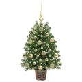vidaXL Umelý vianočný stromček s 150 LED-i Zelená 75 cm PE a PVC