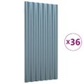 vidaXL Strešné panely 36 ks pozinkovaná oceľ sivá 80x36 cm