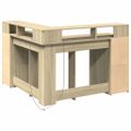 vidaXL Stôl s LED svetlami dub sonoma 130x130x91 cm kompozitné drevo