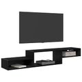 vidaXL Nástenný TV kabinet Nástenná montáž Čierny dub 150 x 28 x 26 cm