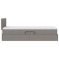 vidaXL LED úložná posteľ s matracom Sivohnedá 100 x 200 cm Látka