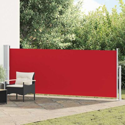 vidaXL Zaťahovacia bočná markíza na terasu 140x500 cm, červená