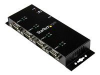 Wall Mount - Din Rail - COM Port Retention - FTDI USB na DB9 RS232 Hub (ICUSB2324I) - Sériový adaptér - USB 2.0 - RS-232 x 4 - čierna