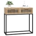 vidaXL Konzolový stolík 80x30x75 cm spracované drevo a železo
