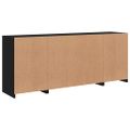vidaXL Komoda s LED svetlami čierna 163x37x67 cm