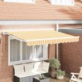 vidaXL Rám markízy Žltá a biela 250 x 200 cm Polyester s PU povrchom