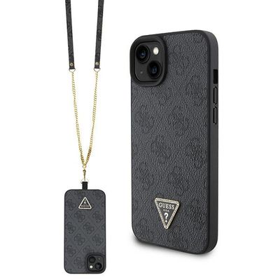 Guess puzdro pre iPhone 15 Plus 6,7" GUHCP15MP4TDSCPK čierne hardcase Crossbody 4G Metal Logo