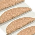 vidaXL Schodové rohože 15 ks 56x17x3 cm zlaté polkruhové