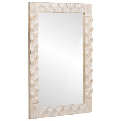 vidaXL Kúpeľňové zrkadlo Biele umývanie dokončenie 50 x 70 x 2,5 cm