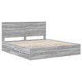 vidaXL Rám postele Sivý Sonoma 200 x 200 cm Inžinierske drevo