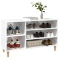 vidaXL Botník lesklý biely 102x36x60 cm spracované drevo