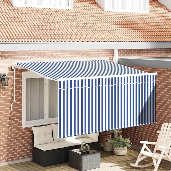 vidaXL Zatemniteľná markíza Modrá a biela 300 x 200 cm