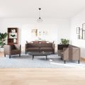 vidaXL 3-dielna súprava sedacej súpravy Chesterfield hnedá, umelá koža