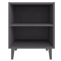 vidaXL Nočný stolík s kovovými nohami, sivý 40x30x50 cm
