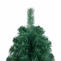 vidaXL Osvetlený umelý polovičný vianočný stromček+gule, zelený 120 cm