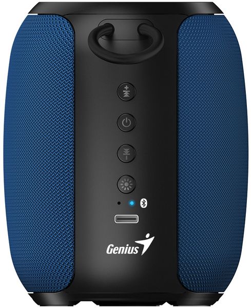 GENIUS repr. SP-915BT Blue/ Bluetooth 5.3/ 5W/ mikrofón/ Copilot AI komunikácia/ USB-C nabíjanie/ čiernomodré Reproduktor, bezdrôtový, Bluetooth, 5W, LED podsvietenie, USB-C, výdrž batérie 6 hodín, mikrofón, podpora Microsoft Copilot, modro-