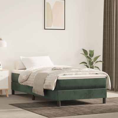 vidaXL Matrac s taštičkovými pružinami stredná tvrdosť tmavozelený 120x190x20 cm zamat