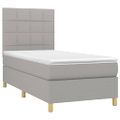 vidaXL Posteľný rám boxsping s matracom bledosivý 90x190 cm látka