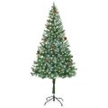 vidaXL Umelý vianočný stromček s 300 LED-i Zelená 180 cm PVC a oceľ