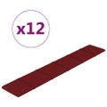 vidaXL Nástenné panely 12 ks vínovo-červené 90x15 cm látka 1,62 m²