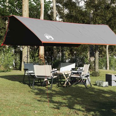vidaXL Kempingová plachta sivo-oranžová 500x294 cm vodotesná
