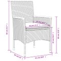 vidaXL 9-dielna záhradná jedálenská súprava+podložky, sivá, polyratan