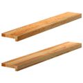 vidaXL Okenný parapet 2 ks svetlohnedá 100x15x2 cm dubový masív