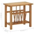 vidaXL Stolík na časopisy 45x27x42 cm, dubový masív