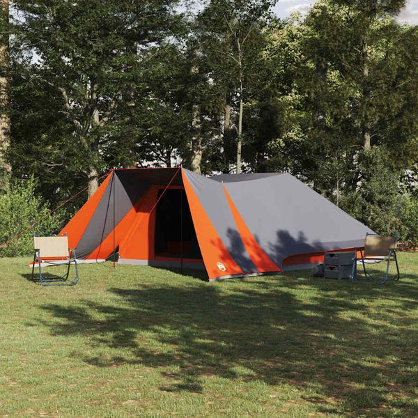 vidaXL Tipi stan so strechou Šedá a oranžová 660 x 456 x 200 cm taft