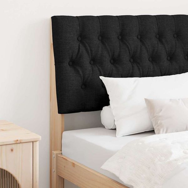 vidaXL Čalúnené čelo postele Čierna 90 cm Masívne borovicové drevo