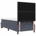 vidaXL Posteľ s pružinovým rámom Tmavo šedá 200 x 90 cm Zamat