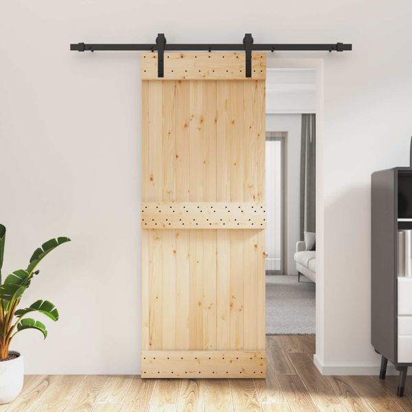 vidaXL Posuvné dvere Prírodná a čierna 80 x 210 cm