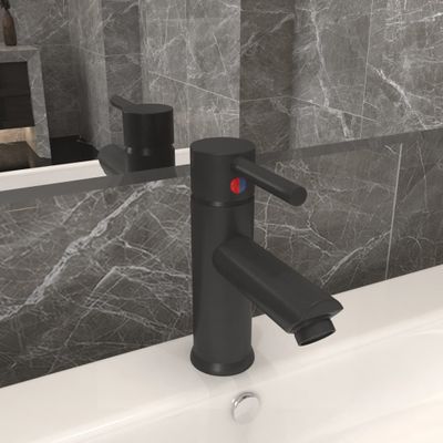 vidaXL Kúpelňová vodovodná batéria sivá 130x176 mm