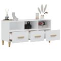 vidaXL TV skrinka lesklá biela 102x36x50 cm spracované drevo