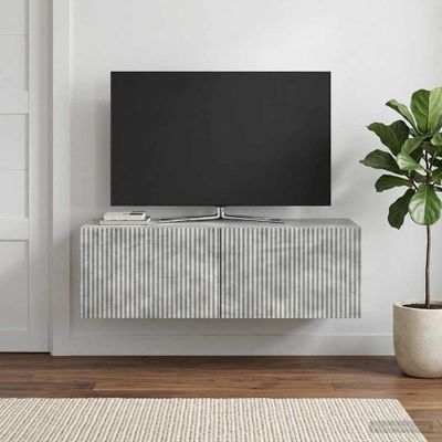 vidaXL Nástenná TV skrinka 98 x 41 x 30 cm Betónovo sivá
