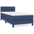 vidaXL Posteľný rám boxspring s matracom modrý 90x200 cm látka