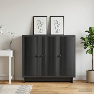 vidaXL Servírovacia skriňa Čierna 89 x 34,5 x 80 cm Kompozitné drevo