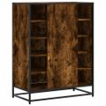 vidaXL Skrinka na topánky, tmavý dub 75x38x97,5cm kompozitné drevo+kov