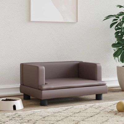 vidaXL Pelech pre psa hnedý 60x40x30 cm umelá koža