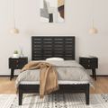 vidaXL Nástenné čelo postele čierne 81x3x63 cm masívna borovica