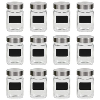 vidaXL Skladovacie poháre s nálepkou 12 ks 300 ml