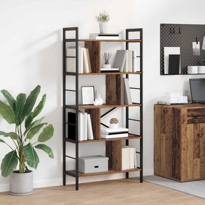 vidaXL Regál na knihy Staré drevo 75 x 30 x 156 cm Kompozitné drevo